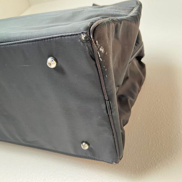 Vintage Kate Spade XL Weekend Nylon Duffle Bag Black Minimalist Tote 90s Chic - Picture 11 of 13